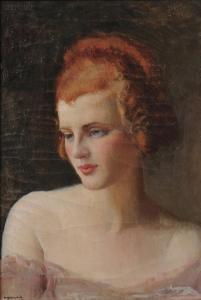 KIRKPATRICK William Arber Brown 1880,Portrait of a Woman with Red Hair,Skinner US 2011-05-20