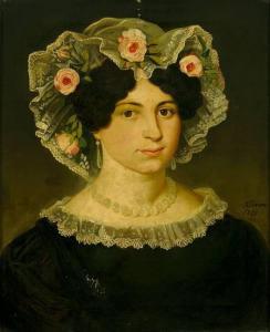 KIRNER Lukas 1794-1851,Portrait einer jungen Fraumit Perlenkette, Spitzen,Zeller DE 2006-11-30