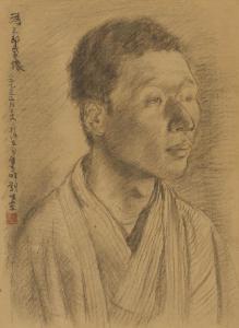 KISHIDA Ryusei 1891-1929,Portrait of Tamesaburo Ohata,1925,Mainichi Auction JP 2023-07-29
