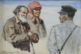 KISHINEVSKY Solomon Yacovlevich 1863-1941,Conversation with the Village Polic,1903,Shapiro Auctions 2015-02-28