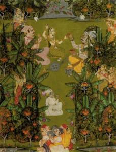 KISHINGAR SCHOOL,A lady entertaining two nobles in a wooded landscape,1820,Christie's GB 2009-10-07