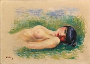 KISLING Moise 1891-1953,Nu Allong sur L'Herbe,1930,MacDougall's GB 2007-06-15