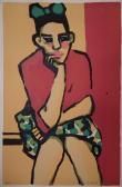 KISSEL Gernot 1939-2008,Seated pensive woman,Canterbury Auction GB 2012-02-14