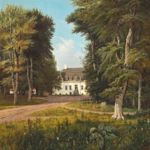 KISTE J Adolf,View from the park in Frederiksdal towards the cas,1833,Bruun Rasmussen 2015-09-15