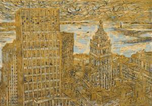 KITAOKA Fumio 1918-2007,Downtown Manhattan,1966,Rachel Davis US 2022-02-12