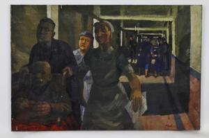 KITCHIN Myfanwy 1917-2002,Hospital interior scene with nurses and patient,Keys GB 2017-05-26