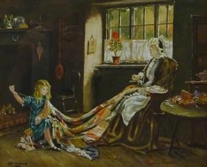 Kitching Jr. J,'The Sewing Lesson,1931,David Duggleby Limited GB 2017-10-07