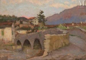 KITE Joseph Milner 1862-1945,Paysage au pont,Millon & Associés FR 2024-01-25