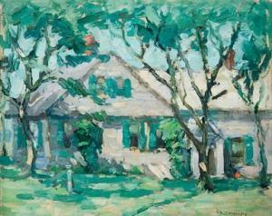 KITSON COWLEY frederick,SPRING VIEW OF COUNTRY HOME (Study for beach scene,1920,Ritchie's 2009-02-24
