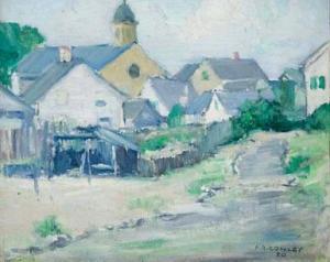 KITSON COWLEY frederick 1884-1931,VILLAGE VIEW WITH CHURCH STEEPLE,1920,Ritchie's CA 2009-02-24