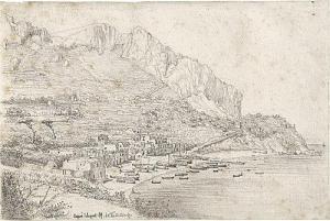 KITTENDORF Johan Adolph,Blick auf Marina Grande auf Capri,1869,Galerie Bassenge DE 2017-05-26
