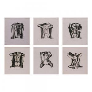 KIU KOK ANG,Two Figures I,II,III,IV,V and VI Six Figure Series,1980,Leon Gallery 2024-01-20