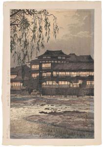 KIYOHARU Yokouchi 1870-1942,Night Scene of Sanjo ( Sanjo no yakei ),1937,Brunk Auctions 2023-01-12