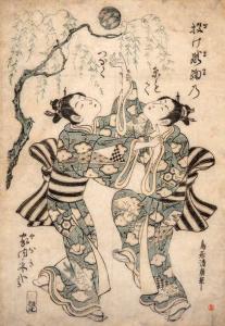 KIYOHIRO Torii 1710-1776,deux jeunes femmes lançant un ballon,1736,Neret-Minet FR 2018-10-10