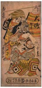 KIYOMASU Torii II 1706-1763,Trois acteurs en pied,17th century,Millon & Associés FR 2019-12-12