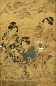 KIYOMINE Torii 1787-1868,Ladies Tagging the Herons,Skinner US 2010-06-25