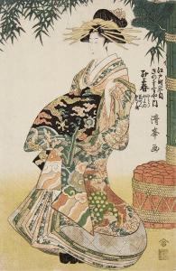 KIYOMINE Torii 1787-1868,The courtesan Miyoharu,Lempertz DE 2015-06-05
