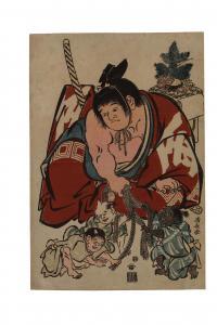 KIYONAGA Torii,Kintaro makes three demons draw lots in the New Ye,1793,Christie's 2024-03-19
