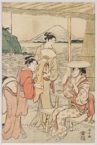 KIYONAGA Torii,Pèlerinage à Enoshima Trois femmes se reposent à l,1789,Beaussant-Lefèvre 2024-02-02