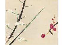 KIYOSHI Nakajima 1899-1989,Red and White Plum Blossoms,Mainichi Auction JP 2018-08-03