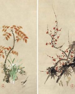 KIYU Ichikawa 1900-1900,Birds and flowers of spring and autumn,Christie's GB 2003-09-16