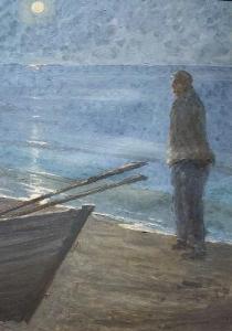 KJæR Ancher 1906-1984,Fisherman on the beach,Bruun Rasmussen DK 2022-08-18