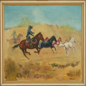 KJARGAARD H 1900-1900,Cowboys and horses,Bruun Rasmussen DK 2008-04-14