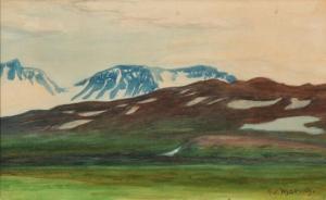 KJARVAL Johannes S 1885-1972,Snowy Mountains, Iceland,Bruun Rasmussen DK 2019-05-21