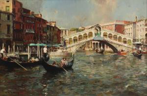 KLAIBERG Friedrich 1921-1998,A Venice scene with gondolas before the Rialto Bri,Sworders 2024-02-18