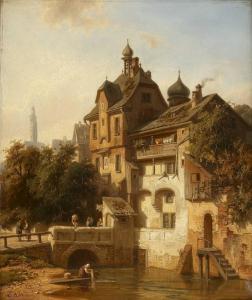 KLASS Friedrich Christian 1752-1827,Ansicht einer idyllischen Kleinstad,Hargesheimer Kunstauktionen 2018-03-17
