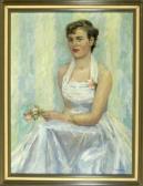 KLAUS Böhme 1905-1982,Sitzende Braut mit zwei Rosen in der Hand,Allgauer DE 2010-07-08