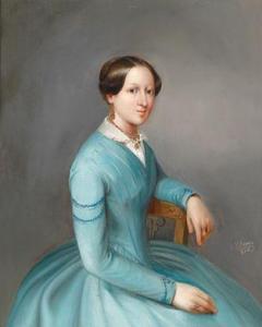 KLAUS Josef 1812-1877,Bildnis einer Damein blauem Kleid,1853,Palais Dorotheum AT 2010-02-17