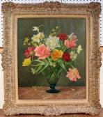 KLAUSNER Ruth,Still Life Study of Spring Flowers in a Glass Vase,Tooveys Auction 2014-12-03