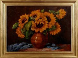 KLAUSSEN E,Vase with sunflowers,1930,Twents Veilinghuis NL 2013-01-05
