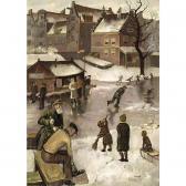 KLAVER Luite 1870-1960,skaters and 'koek en sopie' on a frozen canal,Sotheby's GB 2004-12-21