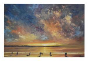 KLEE Raymond 1925-2013,Coastal scene with figures at sunset,Clevedon Salerooms GB 2024-04-11