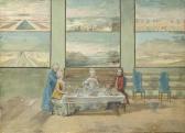 KLEEMANN J. Jakob 1739-1790,Une famille dînant devant un mur décoré de six tab,Christie's 2002-06-26