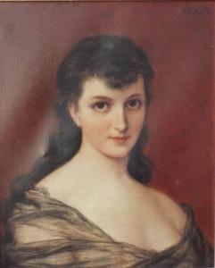 KLEIN Friedrich Emil 1845-1912,bust length portrait of a young woman,Wotton GB 2019-12-19