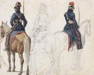 KLEIN JOHANN ADAM 1792-1875,Drei Kosaken zu Pferde,1397,Winterberg Arno DE 2023-10-21