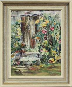 KLEIN 1900-1900,Pastoses Blumenbild mit Tür,Reiner Dannenberg DE 2016-03-14