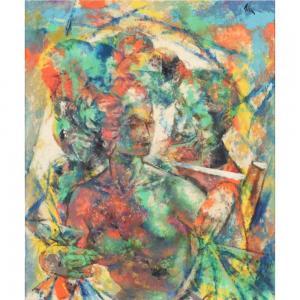 KLEIN Sandor 1912-1995,Entre Temps, abstract figural,Ripley Auctions US 2022-06-04