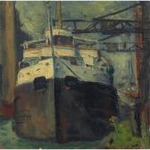 KLEINERT Eduard Vaclav 1900,Chicago River Barge Scene,1935,Treadway US 2009-03-08
