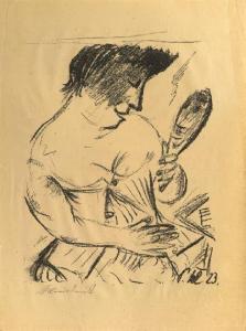 KLEINSCHMIDT Paul 1883-1949,'Woman with a Mirror",1923,New Orleans Auction US 2011-06-04