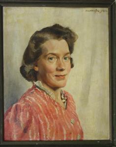 KLEINTJES Jan 1872-1955,Portret van Angèle Hélène Wilton,1942,Venduehuis NL 2015-06-03