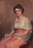 KLEITSCH Joseph 1882-1931,Portrait of a woman in pink,John Moran Auctioneers US 2021-05-04