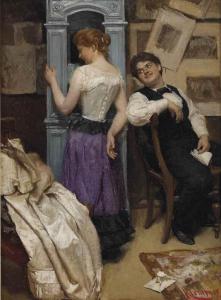 KLEMPNER Sigmund 1800-1900,A couple in the artist's studio,1897,Christie's GB 2016-11-15