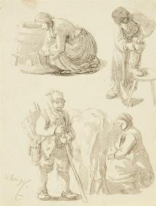 KLENGEL Johann Christian 1751-1824,Studies of a Peasant Man and Woman,Lempertz DE 2018-05-16