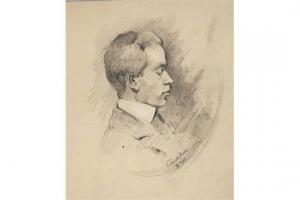 KLENK Eduard 1885-1944,Junger Mann im Profil,1906,Mehlis DE 2015-11-19
