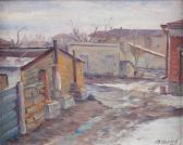 KLENOV WLADIMIR GRIGORIEVITSCH 1896,Russisches Dorf,1942,Hargesheimer Kunstauktionen DE 2016-11-04