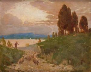 KLEPINSKI Johann 1872-1927,Landscape with a shepherd,Desa Unicum PL 2019-05-21
